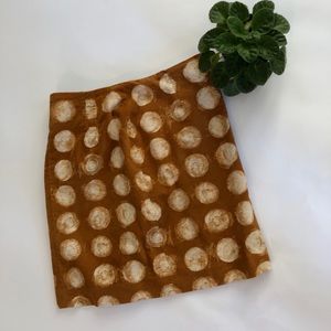 Maeve Corded Dots Mustard Pencil Skirt Anthro